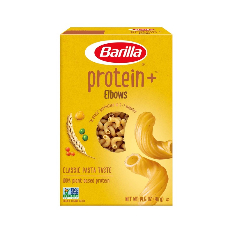BARILLA Protein+ (Plus) Elbows Pasta – Protein from Lentils  Chickpeas & Peas – Good Source of Plant-Based Protein – Protein Pasta – Non-GMO – Kosher Certified – 14.5 Ounce Box (Pack of 12) Elbows 12 Pack