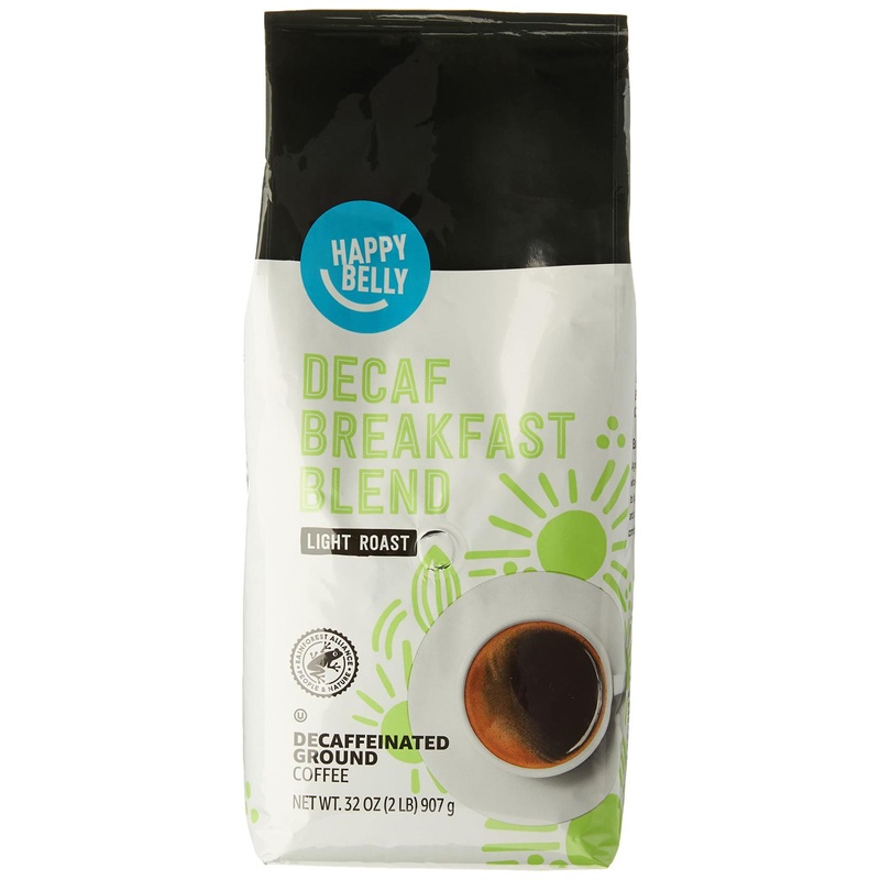Happy Belly Decaf Breakfast Blend Ground Coffee 32oz – Light Roast 2lb (1 Pack)