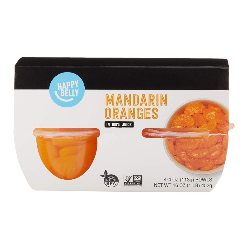 Happy Belly Mandarin Orange Fruit Cups 4-4oz Bowls – Amazon Brand