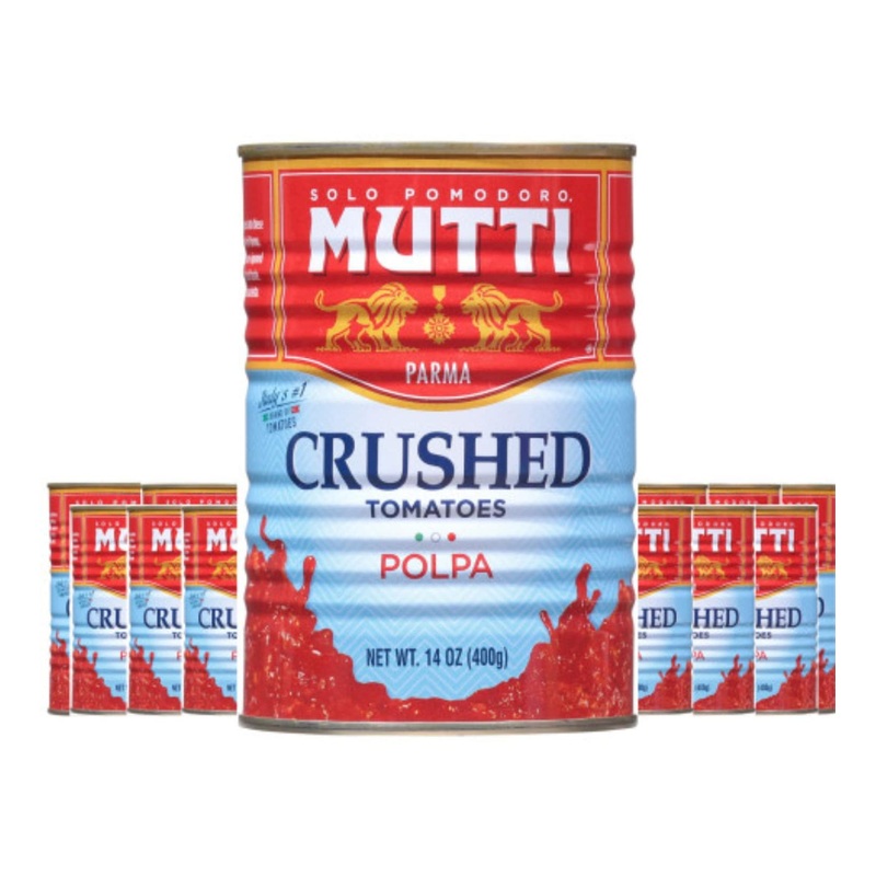 Mutti Crushed Tomatoes (Polpa) 14 oz – 12 Pack | Italy’s #1 Brand | Fresh Taste for Cooking | Vegan & Gluten Free | No Additives | Canned Tomatoes