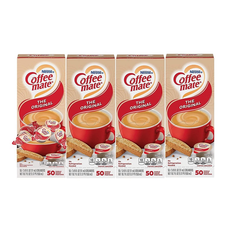 Nestle Coffee mate Original Liquid Creamer Singles 50ct x 4 Pack – Non Dairy, No Refrigeration