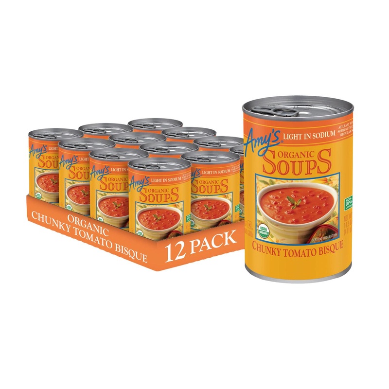 Organic Gluten Free Amy’s Soup Chunky Tomato Bisque 14.5oz (Pack of 12) Light Sodium