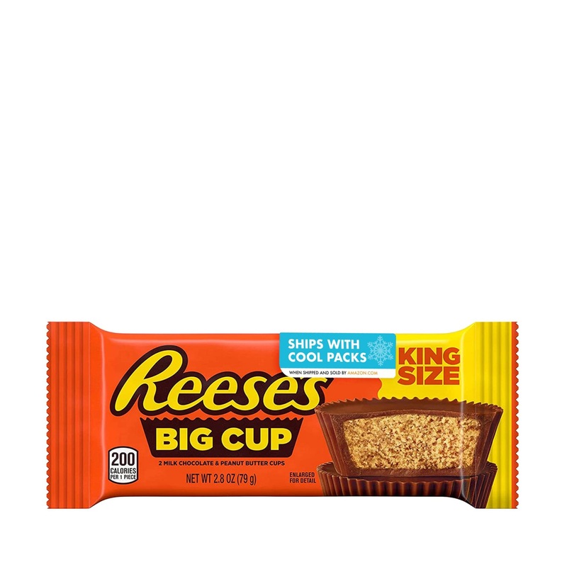REESE’S BIG CUP Milk Chocolate Peanut Butter Cups Candy – Gluten Free – 2.8 oz King Size Pack (16 Count)