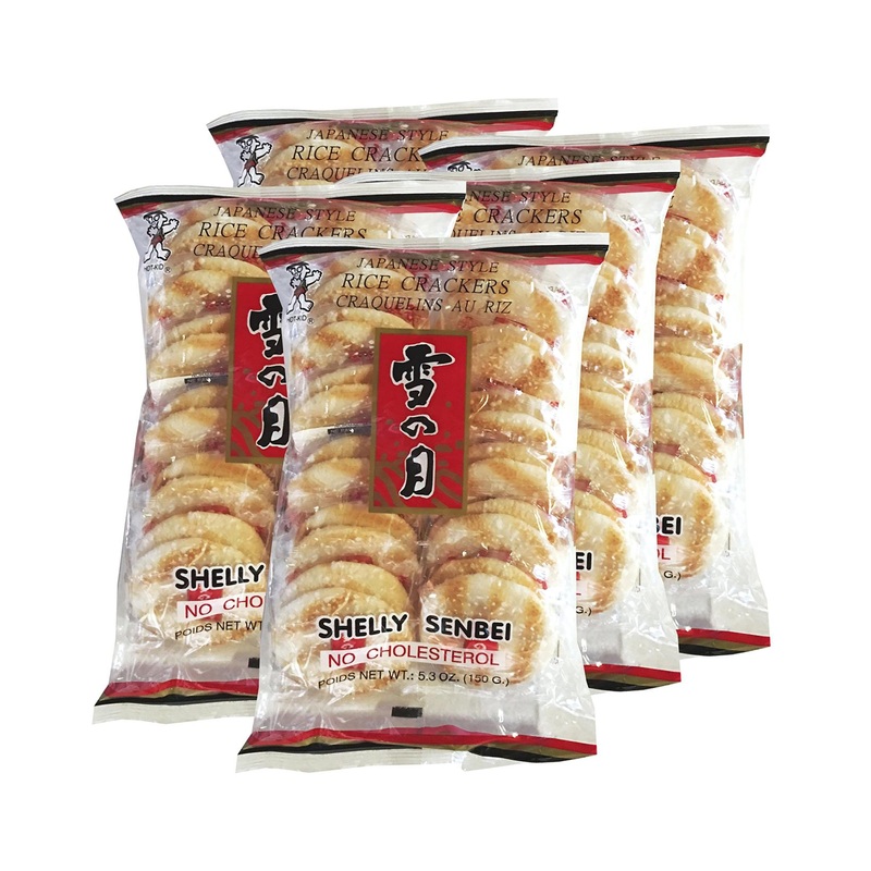 Want Want Big Shelly Shenbei Snowy Crispy Rick Cracker Biscuits – Sugar Glazed 5.30 oz. (Pack of 5) – Original Flavor, 5.3 oz. Each (Pack of 5)