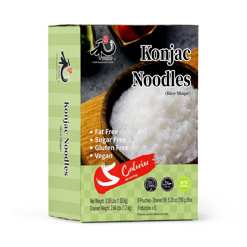 YUHO Shirataki Konjac Rice 8 Pack – Vegan, Low Calorie, Gluten Free, Fat Free, Keto Friendly, Holiday Gift – 53.61 Oz (1520g)