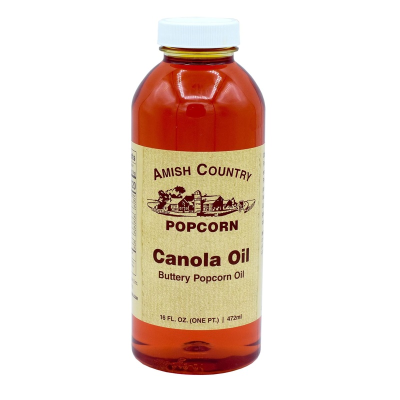 Amish Country Popcorn Butter Flavored Canola Oil – 16 oz Jar | Non-GMO, Gluten Free | Old Fashioned Popcorn Oil