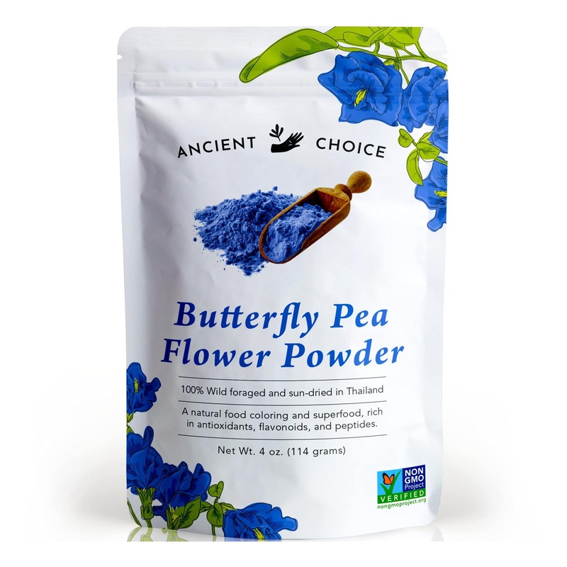 Ancient Choice Butterfly Pea Flower Powder – 4 oz | Blue Matcha Tea | Ceremonial Grade | Raw Culinary | Natural Food Coloring