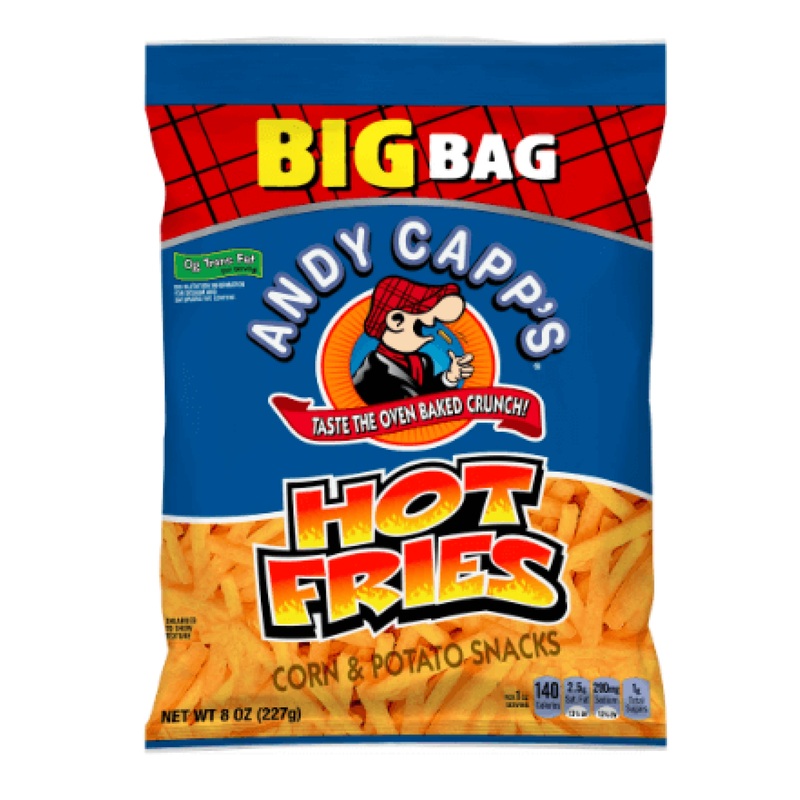 Andy Capp’s Big Bag Hot Fries – 8 oz | Crunchy Snack for Spicy Cravings