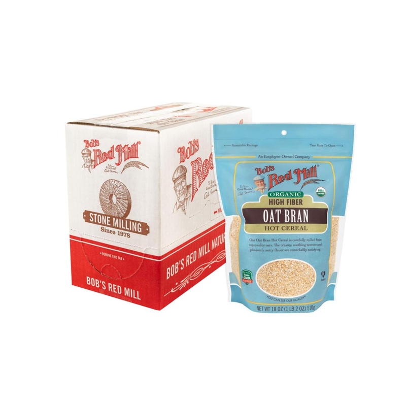 Bob’s Red Mill Organic High Fiber Oat Bran Hot Cereal 18oz (Pack of 4) – Resealable Pack