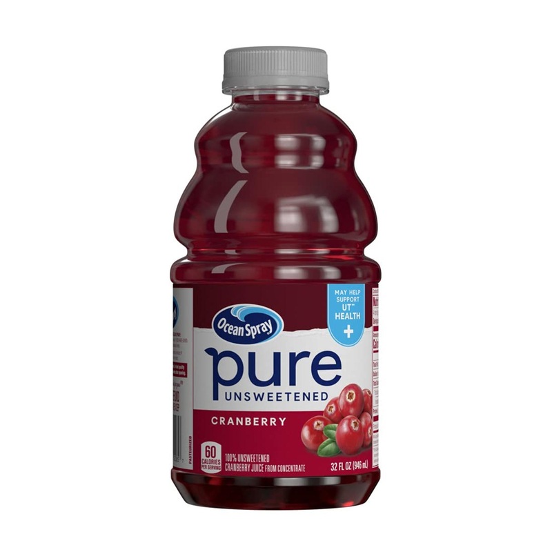 Ocean Spray 100% Pure Cranberry Juice 32oz – Pack of 8 | Fresh and Natural