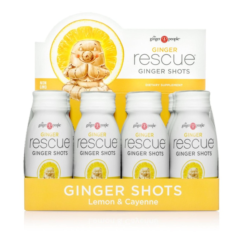The Ginger People Ginger Rescue Lemon & Cayenne Ginger Shots  2 Ounce  Pack of 12