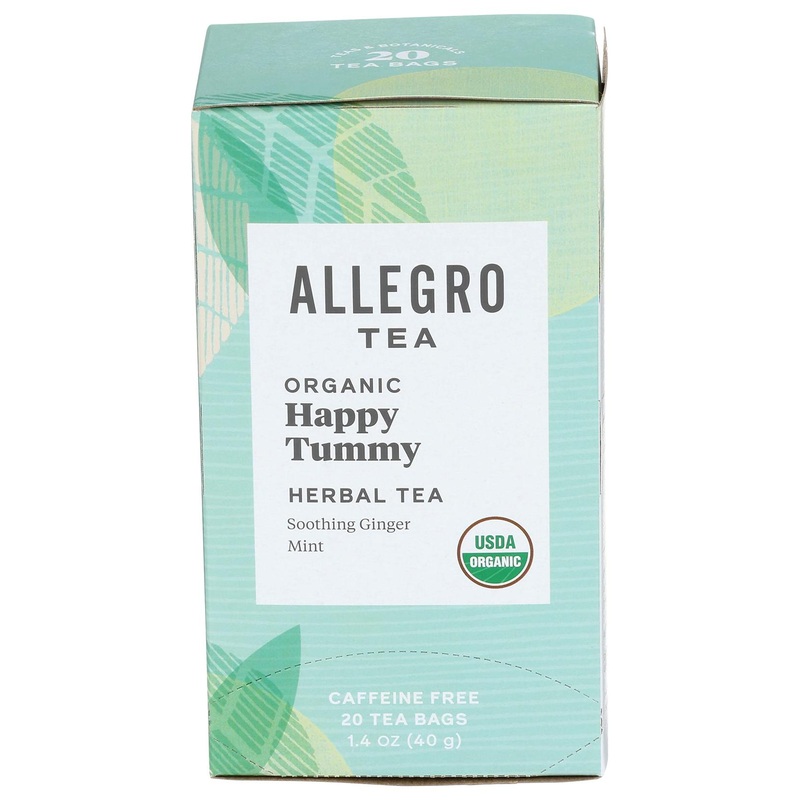 Allegro Tea Organic Happy Tummy Tea Bags – 20 ct | Soothe Your Stomach Naturally