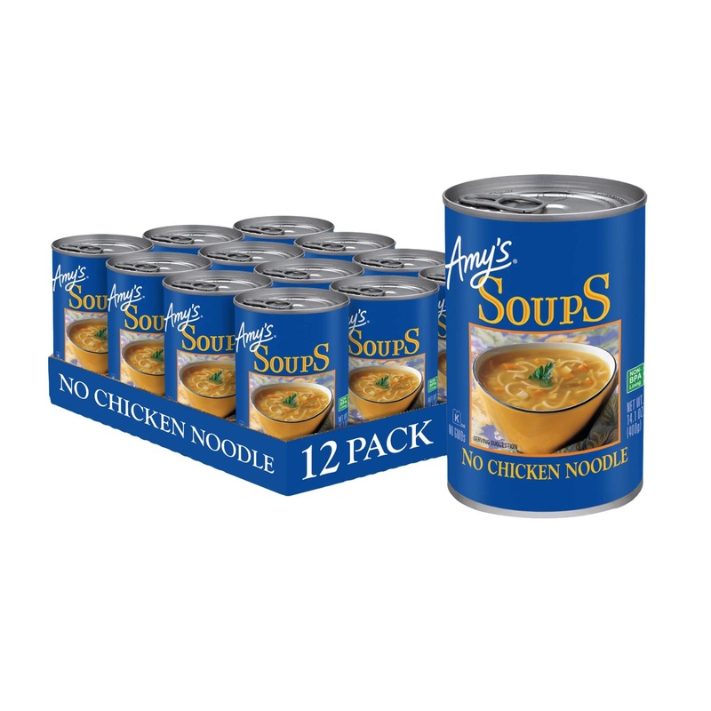 Amy’s Vegan No Chicken Noodle Soup – Organic Vegetables – 14.1oz (12 Pack)