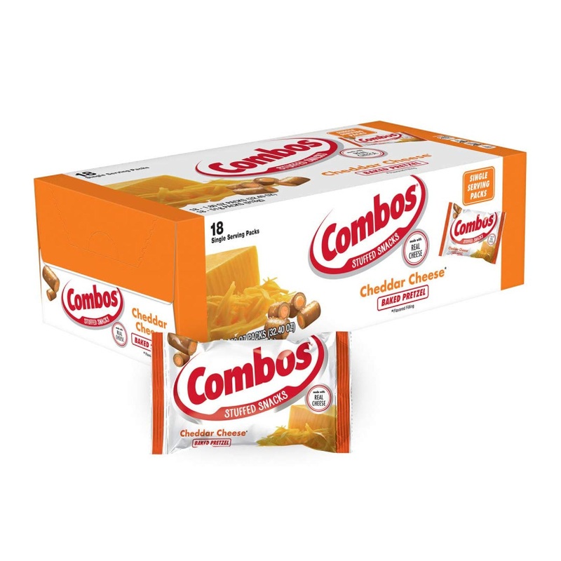 COMBOS Cheddar Cheese Pretzel Baked Snacks 1.8 oz – Pack of 18 | Crunchy and Cheesy Snack Combo