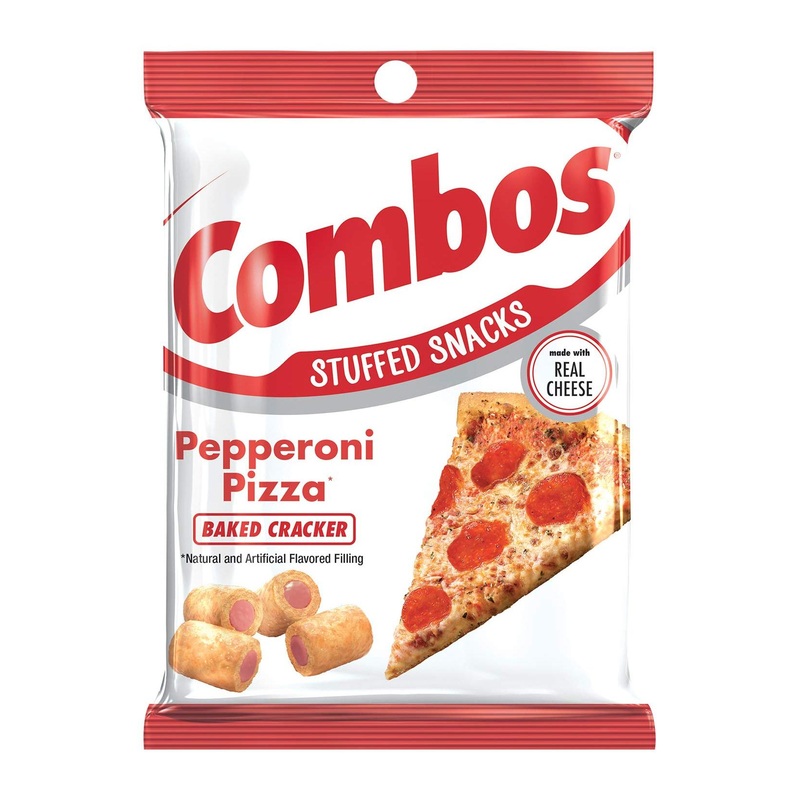 COMBOS Pepperoni Pizza Cracker Baked Snacks 6.3oz Bag – Delicious Pepperoni Flavor – 1 Pack