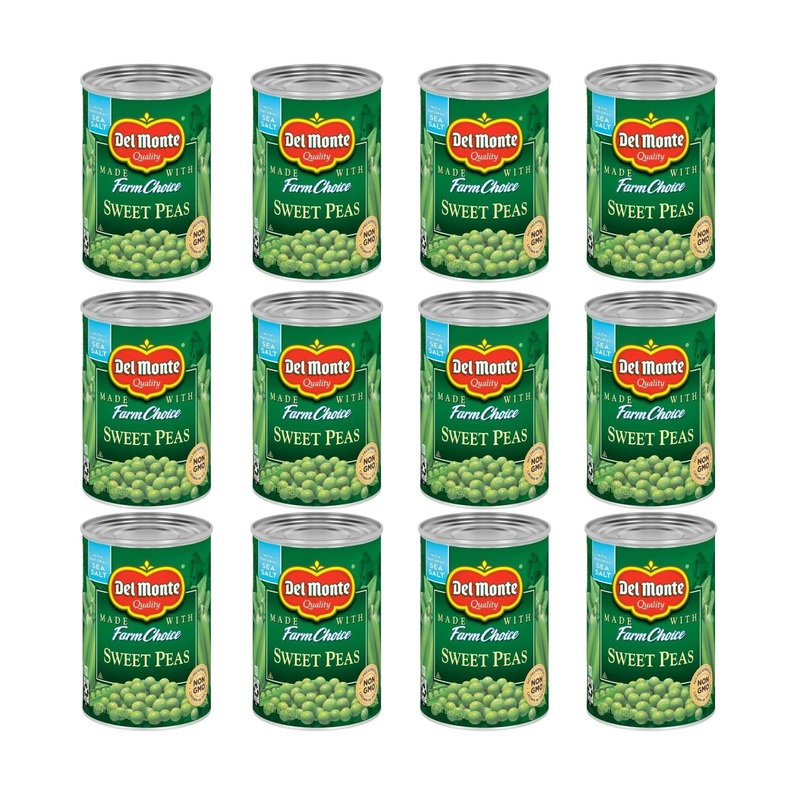 Del Monte Sweet Peas Canned Vegetables 15 oz Can – Pack of 12