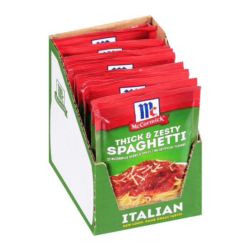 McCormick Thick & Zesty Spaghetti Sauce Mix 1.37 oz (Pack of 12) – Delicious and Convenient Pasta Sauce Seasoning