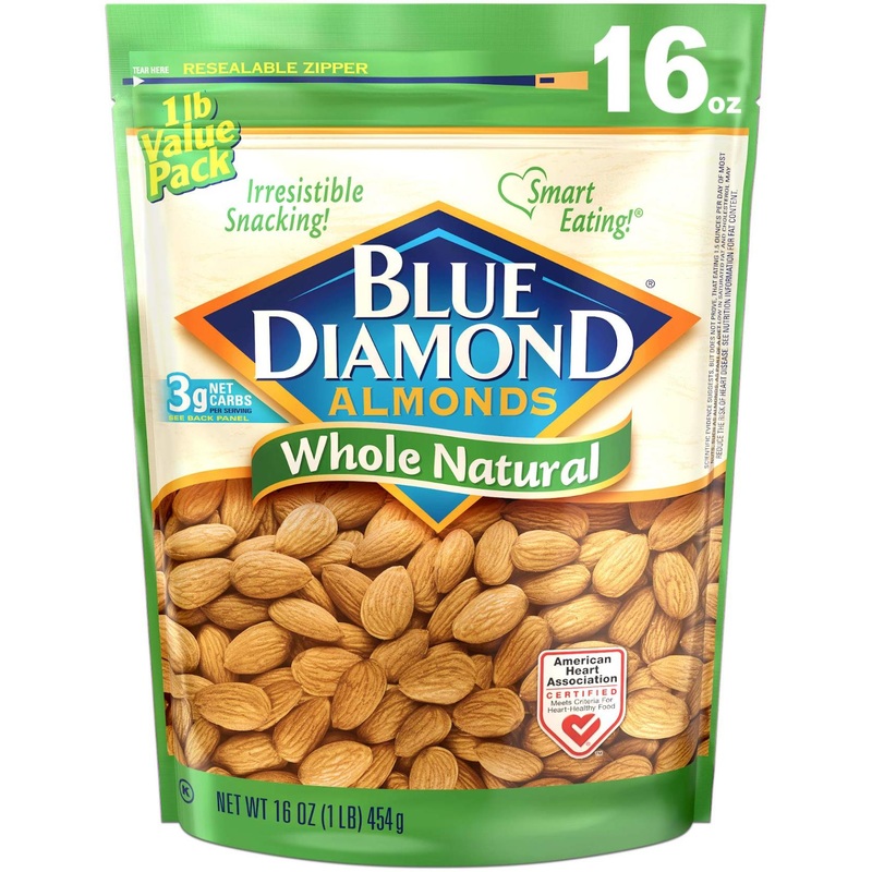 Blue Diamond Almonds Raw Whole Natural 16 Oz – Premium Quality Almonds for Healthy Snacking