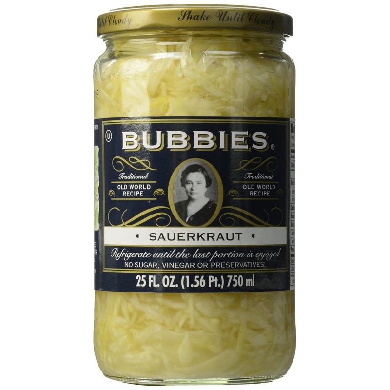 Bubbies Sauerkraut – 25 oz | Probiotic Rich Fermented Cabbage | Natural and Delicious