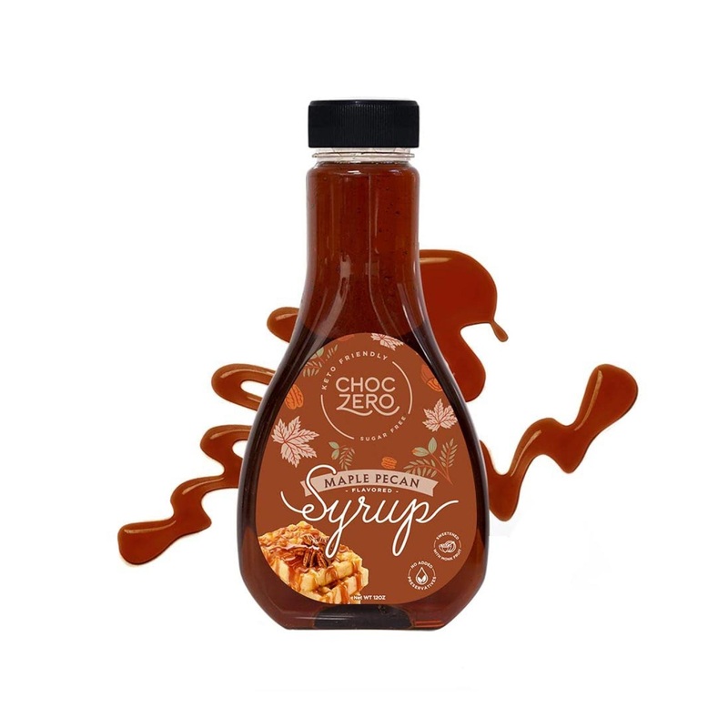 ChocZero Maple Pecan Keto Syrup – Sugar-Free, Dark Amber Style – 12oz Bottle