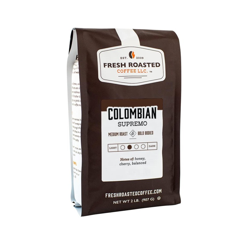 Colombian Supremo 2 lb Whole Bean Coffee – Medium Roast – Kosher Certified