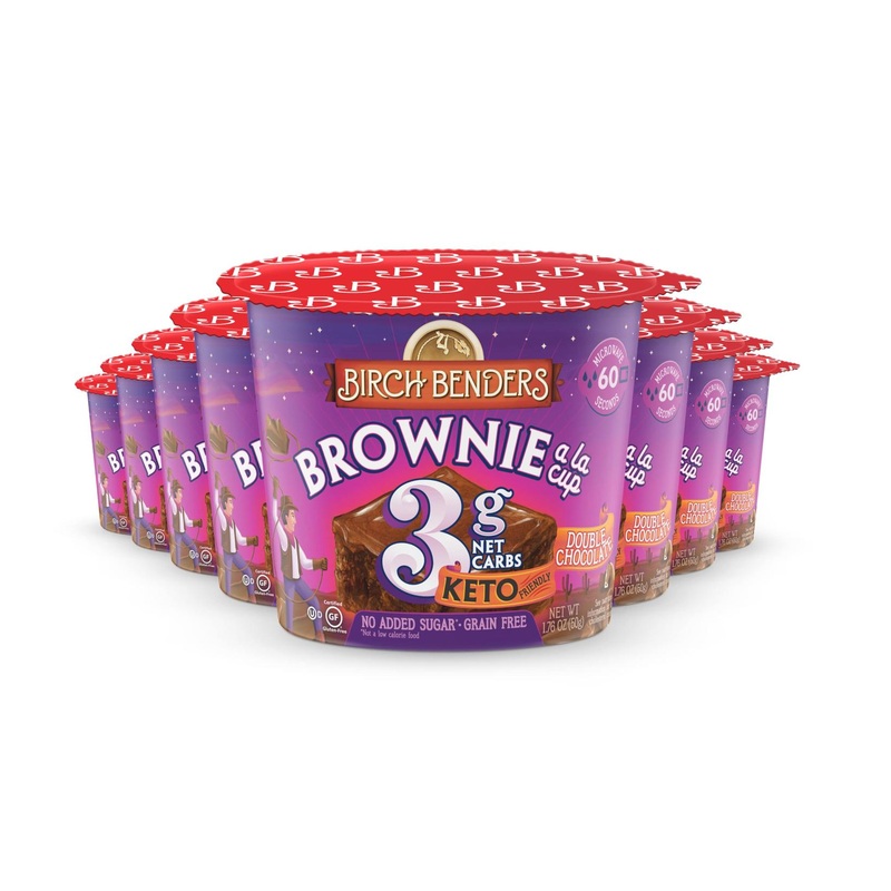 Double Chocolate Brownie Mug Cake Cups by Birch Benders  Keto Dessert  Grain-Free  Gluten-Free  only 3 Net Carbs (8 Single Serve Cups)
