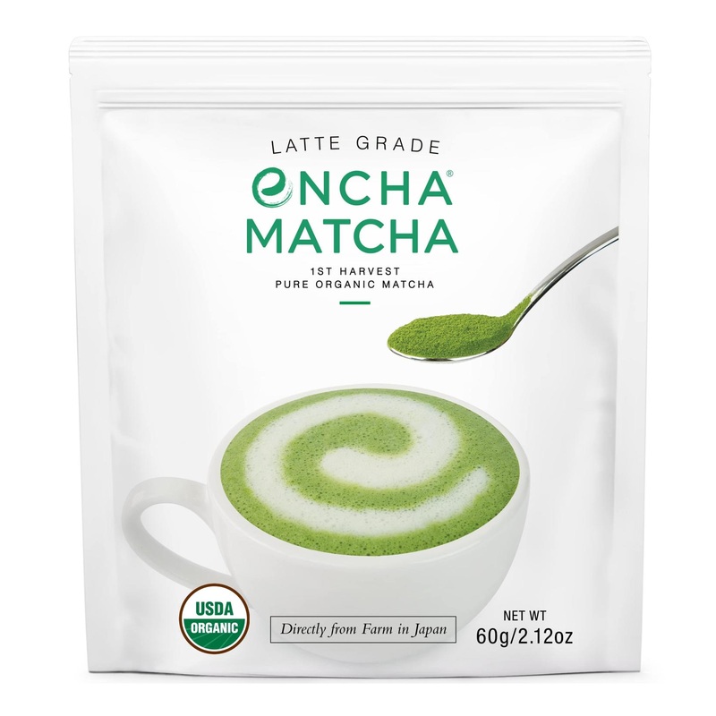 Encha Latte Grade Matcha Green Tea – First Harvest Organic Powder from Uji, Japan (60g/2.12oz) – Premium Matcha for Latte & Smoothie | Caffeine & L-Theanine | No Added Sugar