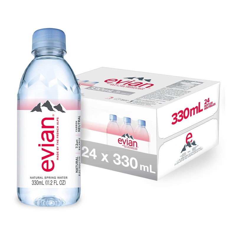 evian Natural Spring Water 330 mL/11.2 Fl Oz (Pack of 24) Mini-Bottles – Pure and Refreshing Small Water Bottles