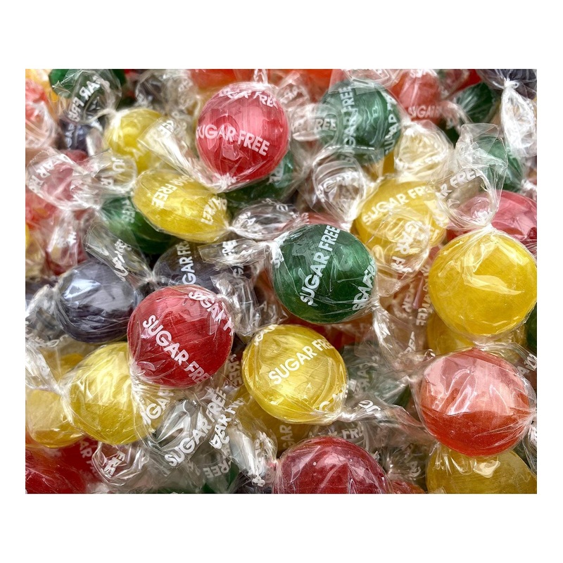 Funtasty Sugar Free Fruit Buttons Hard Candy | Assorted Flavors | Individually Wrapped | 1lb Bulk Pack