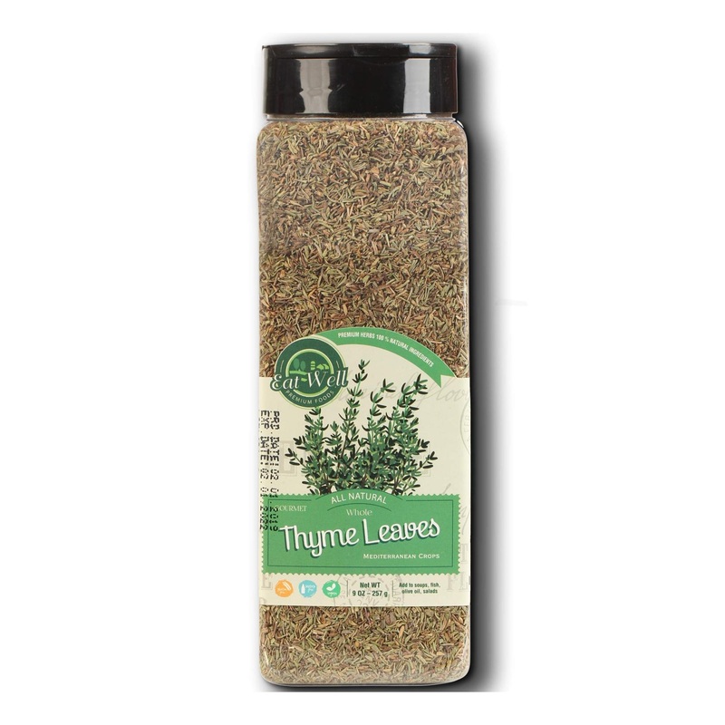 Premium Thyme Whole Leaves 9oz – Dried Thyme Spice for Seasoning & Tea | Eat Well Premium Foods