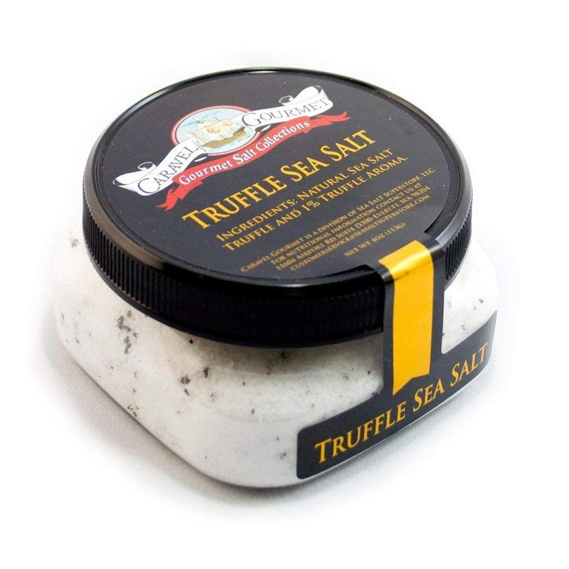 Caravel Gourmet Black Truffle Salt – Gluten-Free Truffle Seasoning 4oz Jar – Non-GMO Gourmet Salt with Natural Sea Salt and Truffle Oil