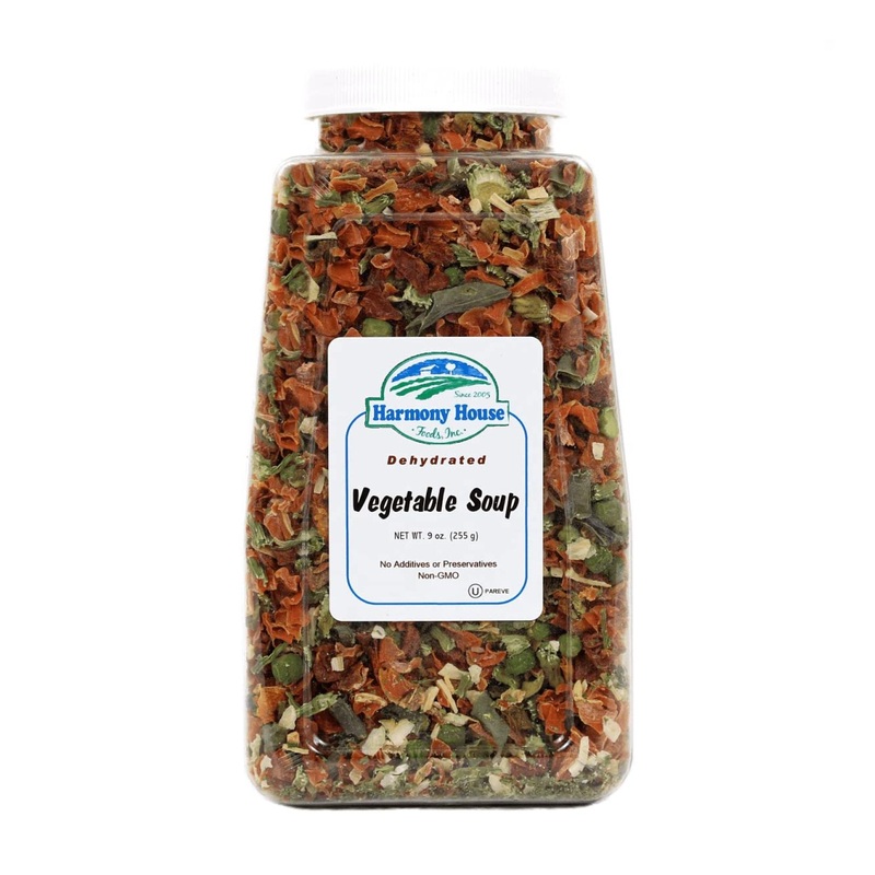 Harmony House Premium Vegetable Soup Mix – Dehydrated Vegetables for Cooking, Camping & Emergency Supply – 9 oz Quart Size Jar