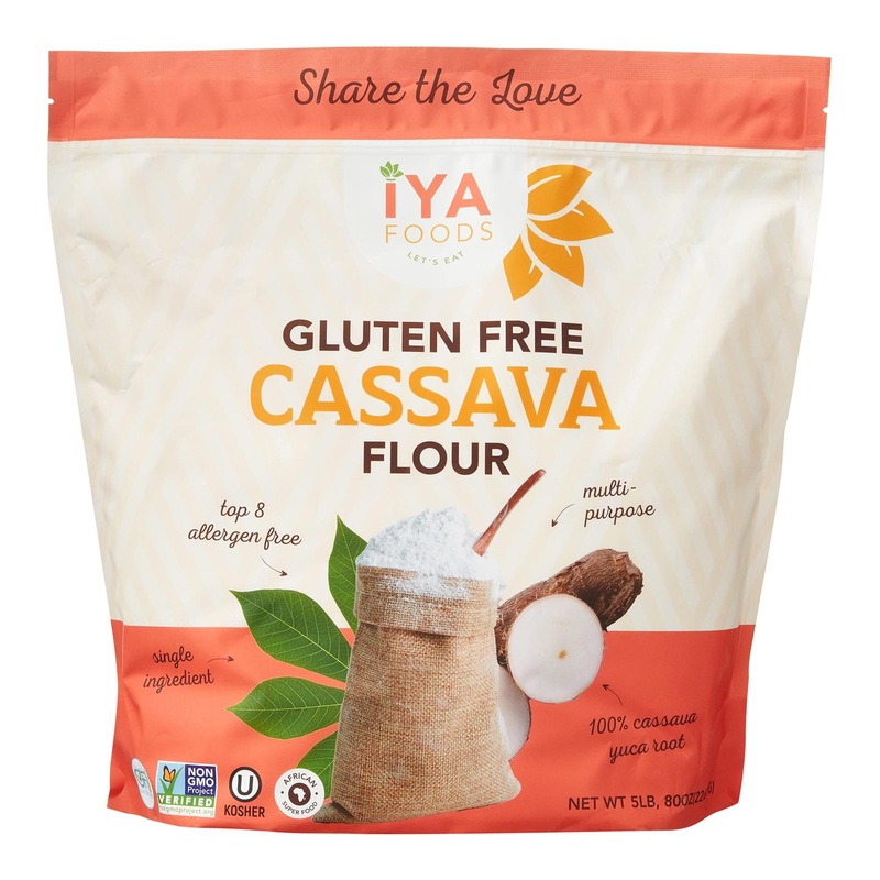 Iya’s All Natural Cassava Flour – Grain-Free, Certified Gluten-Free, Non-GMO, Kosher Baking Flour – 100% Yuca Root All-Purpose Wheat Flour Substitute – 5 lb Pack