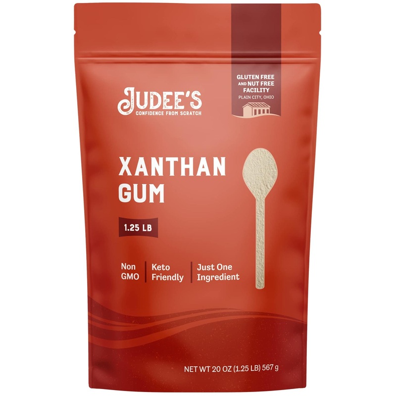 Judees Xanthan Gum 20 oz – 100% Non-GMO, Keto-Friendly, Gluten-Free Baking Essential – Ideal for Keto Syrups, Sauces, and Thickening – 1.25 Pound Pack