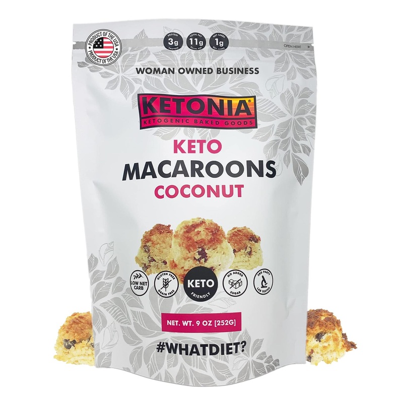 Keto Coconut Macaroons – Gluten Free & Low Carb Snacks – 16 Artisan Macaroons – Woman Owned Business