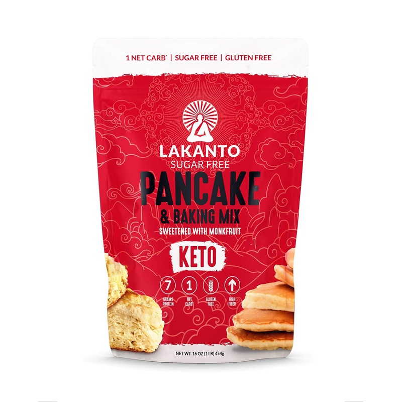 Lakanto Sugar Free Pancake and Baking Mix – Sweetened with Monk Fruit Sweetener  Keto  7g of Protein  1g Net Carbs  High in Fiber  Flapjack  Waffles  Biscuits  Easy to Make Breakfast (1 Lb)