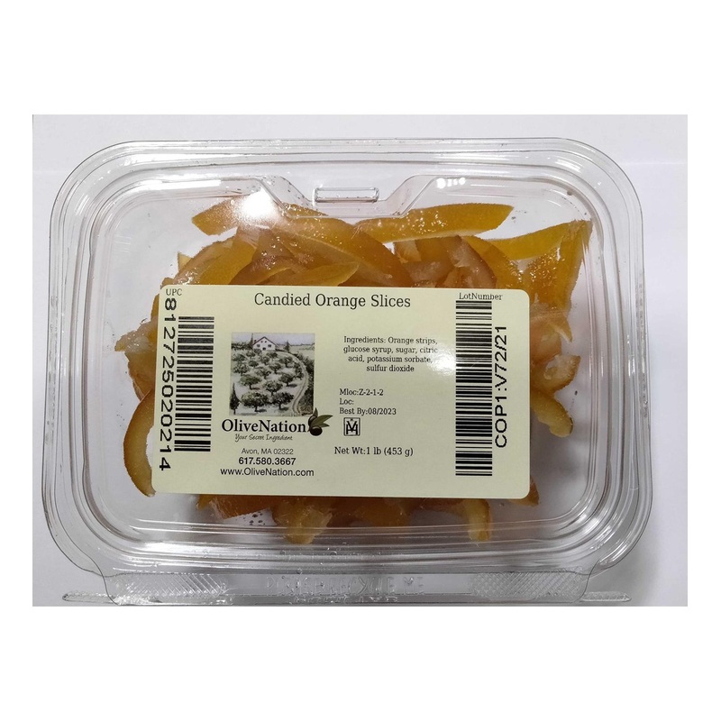 OliveNation Candied Orange Peel Slices 1 lb – Premium Quality Sweet Citrus Treat