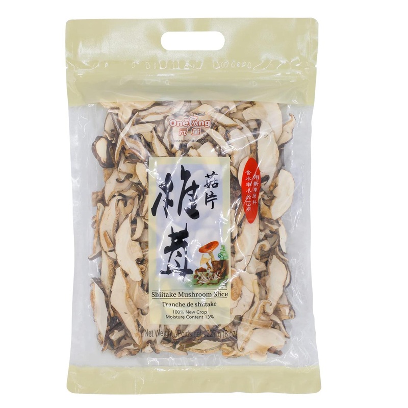 ONETANG Dried Shiitake Mushroom Slices 8 Oz – Rehydrate Quickly, Soft Texture, Fresh Flavor – Stemless, Vegan, Vacuum Sealed – No Fumigation Sulfur – 8.01 Ounce