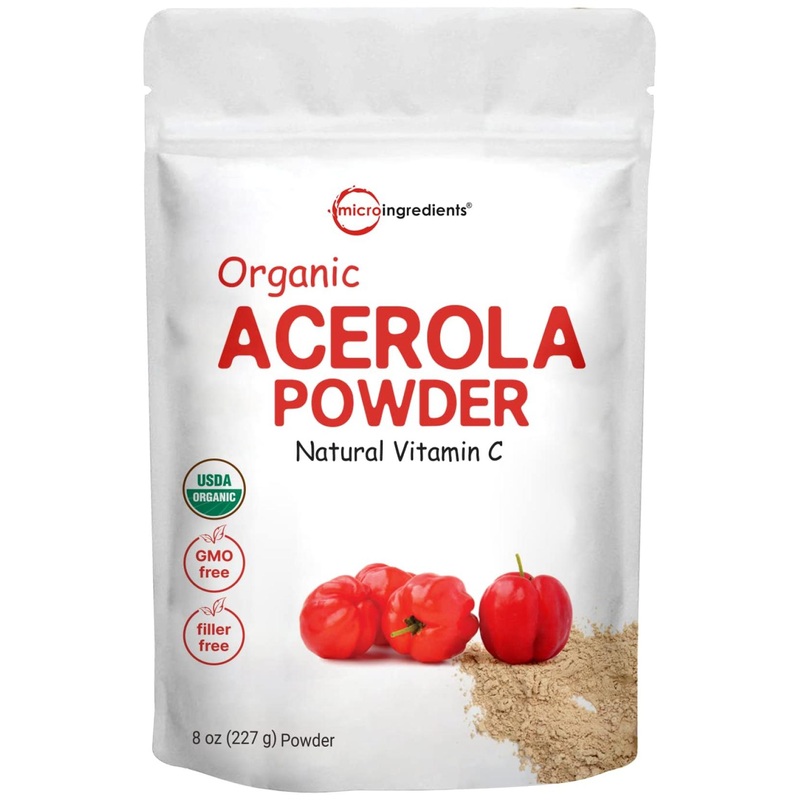 Organic Acerola Cherry Powder – Immune System Booster – 8oz Superfood for Drinks – Vegan – Brazil Origin