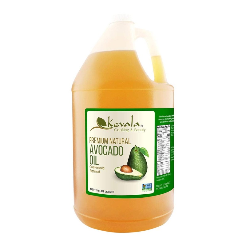Kevala Avocado Oil – 128 fl oz – 100% Pure, Cold-Pressed, Natural – Large Size for Cooking & Skincare