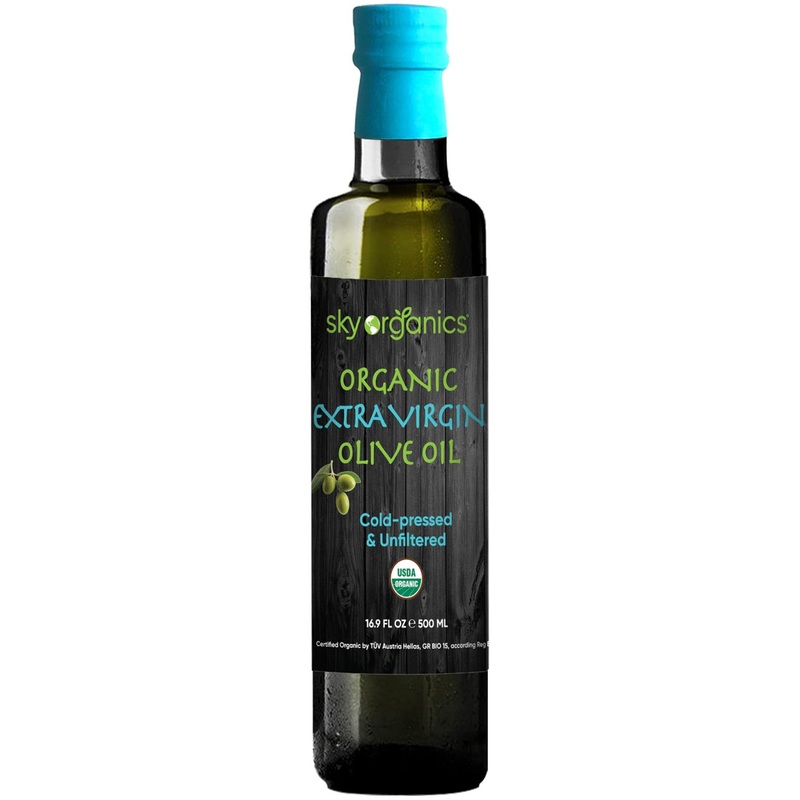 Sky Organics USDA Organic Extra Virgin Olive Oil – Greek Cold Pressed Unfiltered EVOO – 16.9 oz