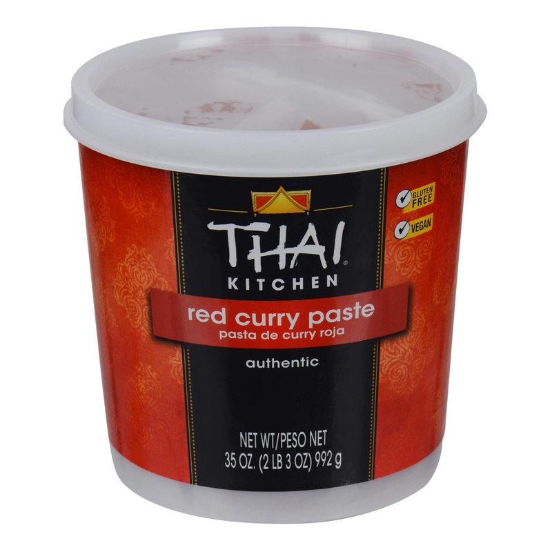 Thai Kitchen Red Curry Paste 35 oz – Authentic Thai Red Curry Paste with Red Chili Pepper, Lemongrass, and Ginger – Perfect for Stir-Fries and Soups – 2.18 lb Tub