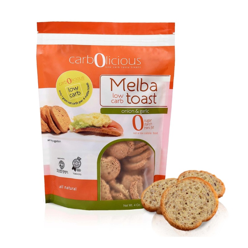 Low Carb Onion & Garlic Melba Toast – 4 oz | Healthy Snacking Option