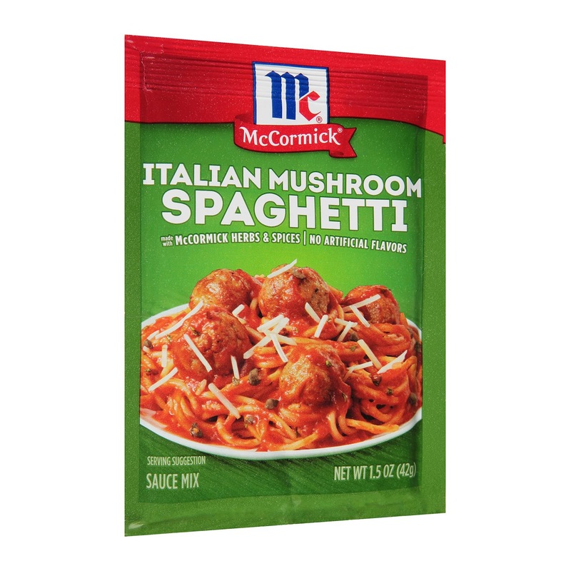 McCormick Italian Mushroom Spaghetti Sauce Mix 1.5 oz – Authentic Flavor Blend for Pasta – 1 Pack