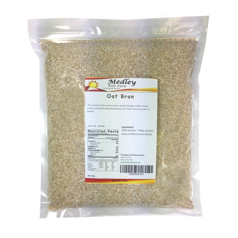 Medley Hills Farm Oat Bran 2 lbs – High Quality Fiber-Rich Oat Bran for Healthy Living