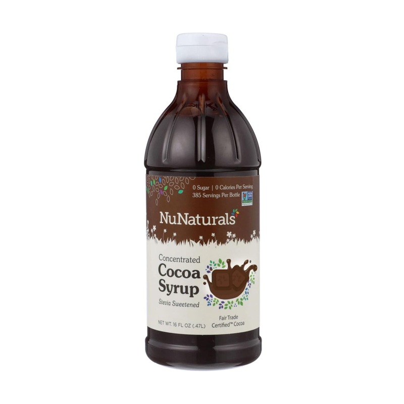 NuNaturals Stevia Syrup 16 oz – Chocolate Flavor | Sugar-Free Sweetener, Plant-Based, Zero Calorie Substitute