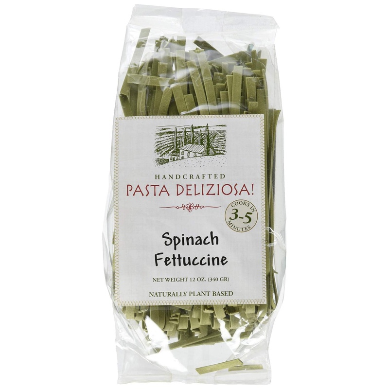 Pasta Deliziosa! Handcrafted Pasta  Spinach Fettuccine  12 Ounce