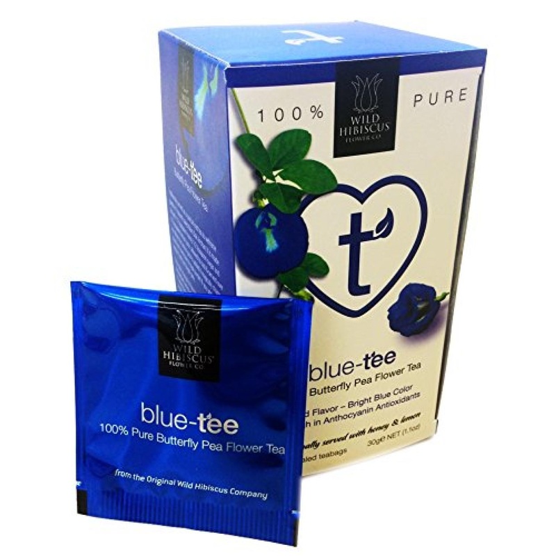 Wild Hibiscus Blue-Tee: 100% Pure Butterfly Pea Flower Tea – 20 Teabags, 1.1 oz