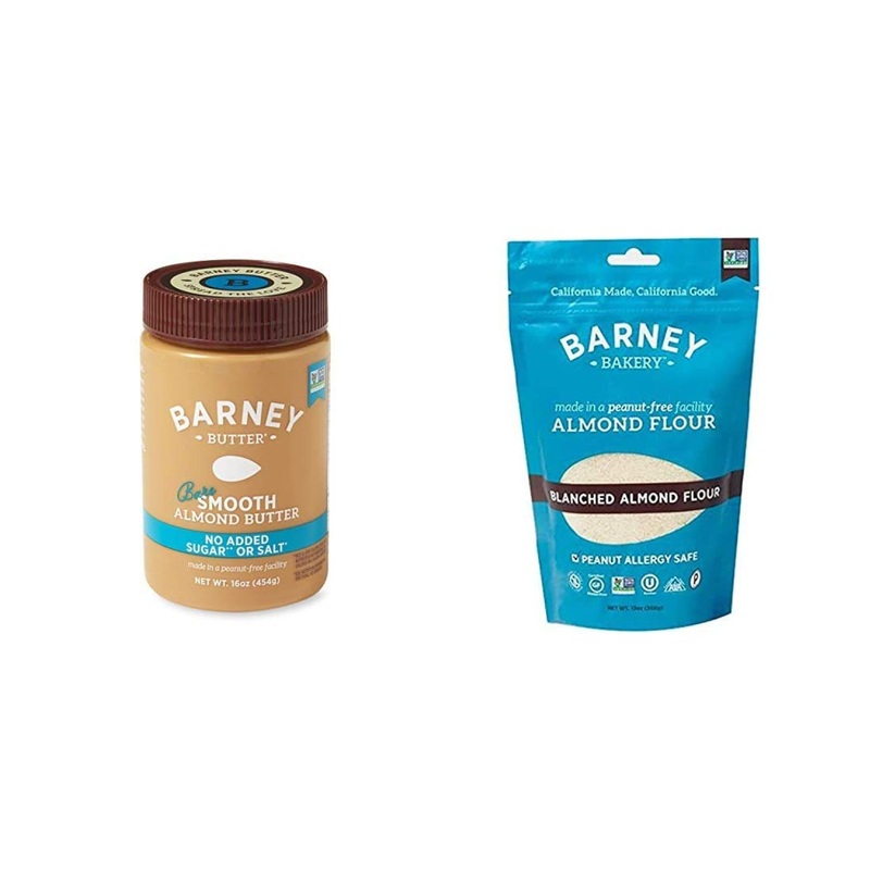 BARNEY Almond Butter  Bare Smooth  No Sugar No Salt  Paleo  KETO  Non-GMO  Skin-Free  16 Ounce & Skin-Free Almond Flour  Paleo  KETO  Non-GMO  Peanut-Free  13 Ounce Bare Smooth + Almond Flour 16 Ounce (Pack of 1)