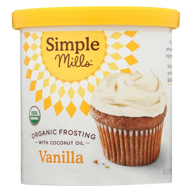 Simple Mills Organic Frosting  Vanilla – Gluten Free  Vegan  Made with Organic Coconut Oil  10 Ounce (Pack of 1) Vanilla 10 Ounce (Pack of 1)